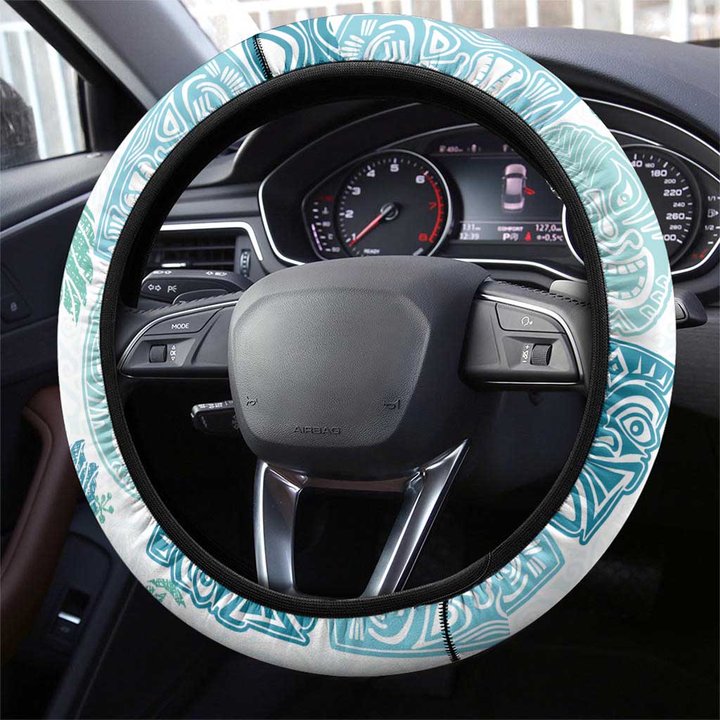 Christmas Aloha Hawaii Tiki Steering Wheel Cover Hibiscus Summer Colors - Polynesian Pride