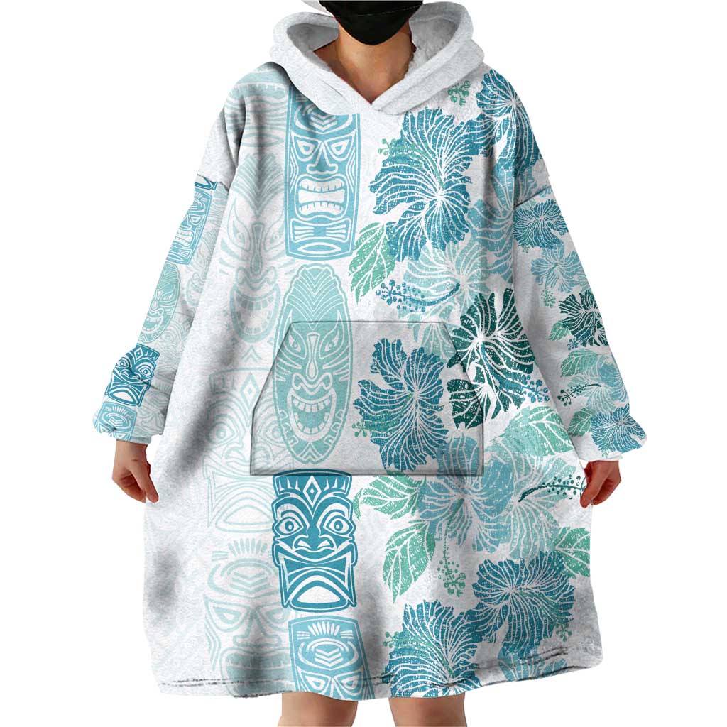 Christmas Aloha Hawaii Tiki Wearable Blanket Hoodie Hibiscus Summer Colors - Polynesian Pride