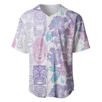 Christmas Aloha Hawaii Tiki Baseball Jersey Hibiscus Winter Colors - Polynesian Pride