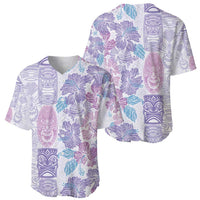 Christmas Aloha Hawaii Tiki Baseball Jersey Hibiscus Winter Colors - Polynesian Pride