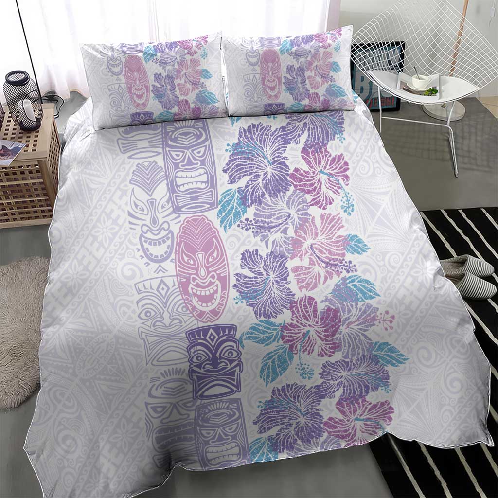 Christmas Aloha Hawaii Tiki Bedding Set Hibiscus Winter Colors - Polynesian Pride