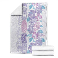 Christmas Aloha Hawaii Tiki Blanket Hibiscus Winter Colors - Polynesian Pride