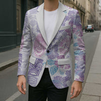 Christmas Aloha Hawaii Tiki Blazer Hibiscus Winter Colors - Polynesian Pride