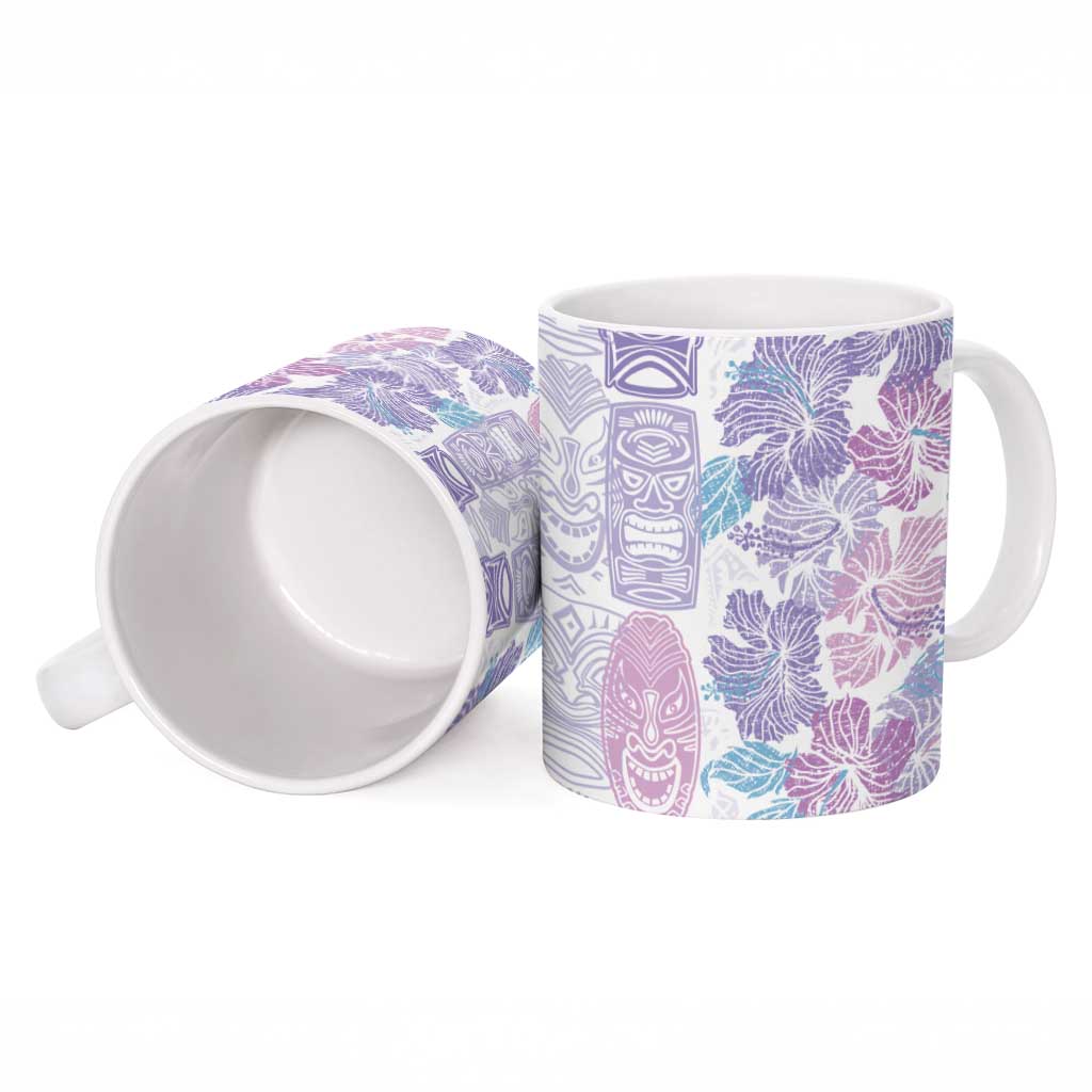 Christmas Aloha Hawaii Tiki Ceramic Mug Hibiscus Winter Colors - Polynesian Pride