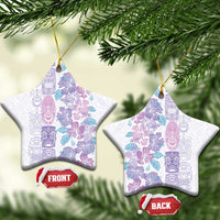 Christmas Aloha Hawaii Tiki Ceramic Ornament Hibiscus Winter Colors - Polynesian Pride