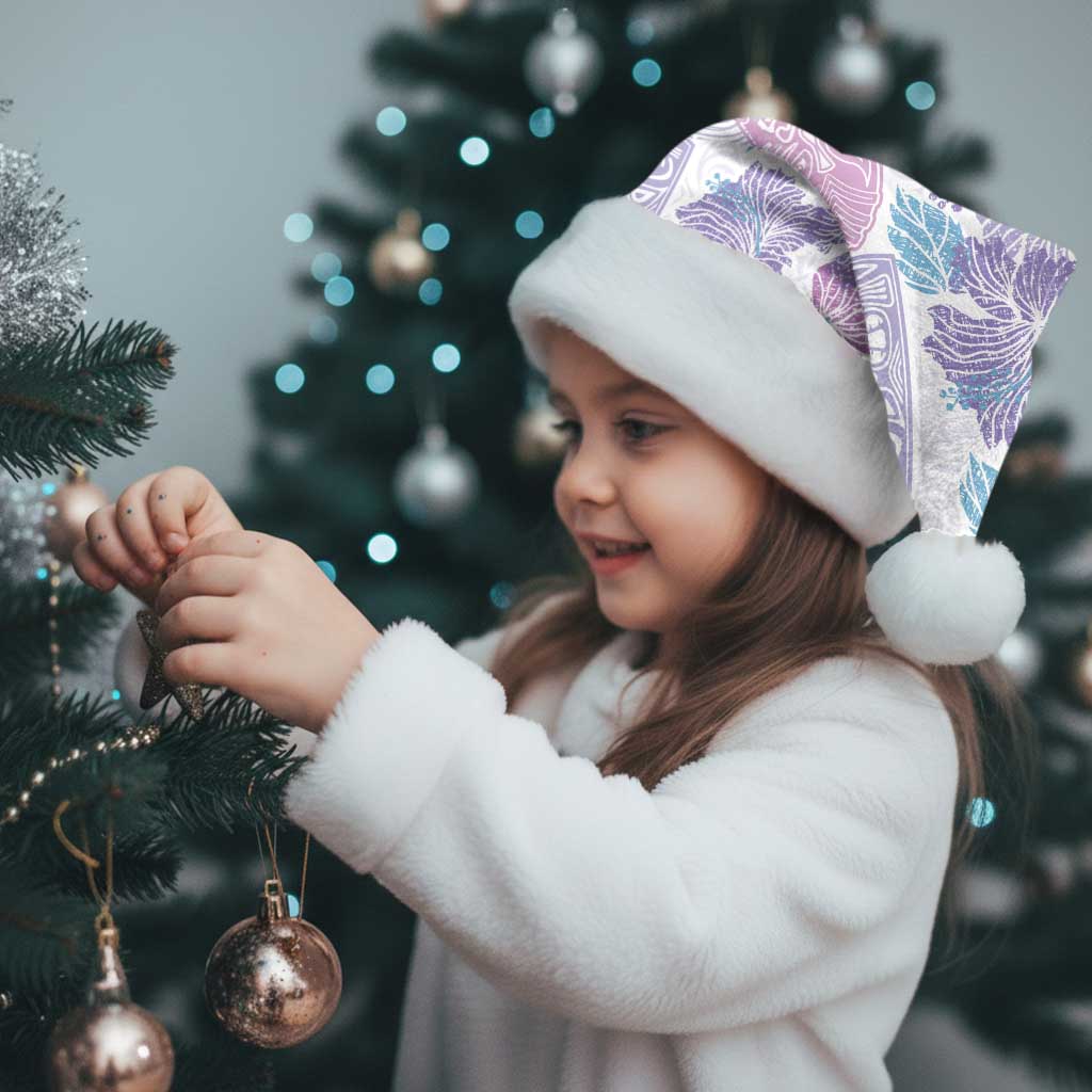 Christmas Aloha Hawaii Tiki Christmas Santa Hat Hibiscus Winter Colors - Polynesian Pride