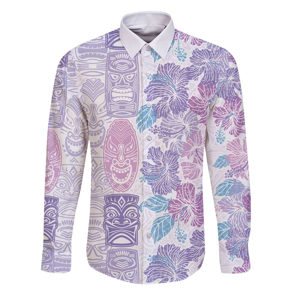 Christmas Aloha Hawaii Tiki Family Matching Mermaid Dress and Hawaiian Shirt Hibiscus Winter Colors - Polynesian Pride