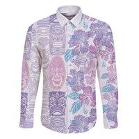 Christmas Aloha Hawaii Tiki Family Matching Puletasi and Hawaiian Shirt Hibiscus Winter Colors - Polynesian Pride