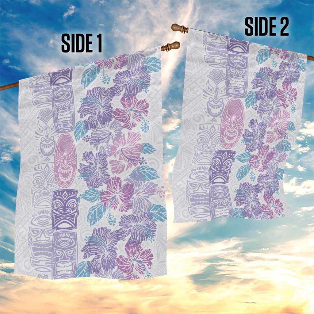 Christmas Aloha Hawaii Tiki Garden Flag Hibiscus Winter Colors - Polynesian Pride