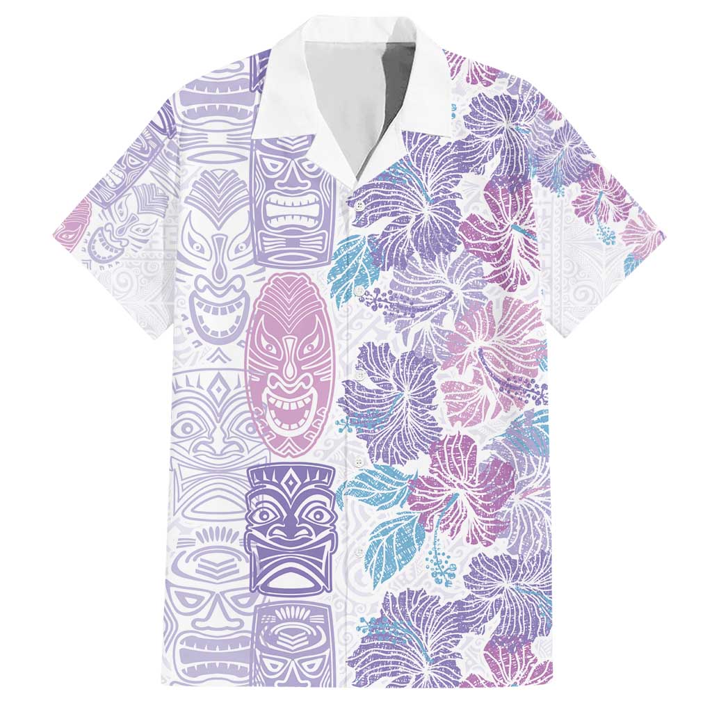 Christmas Aloha Hawaii Tiki Hawaiian Shirt Hibiscus Winter Colors - Polynesian Pride