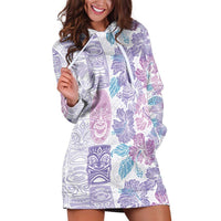 Christmas Aloha Hawaii Tiki Hoodie Dress Hibiscus Winter Colors - Polynesian Pride