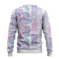 Christmas Aloha Hawaii Tiki Ugly Christmas Sweater Hibiscus Winter Colors - Polynesian Pride