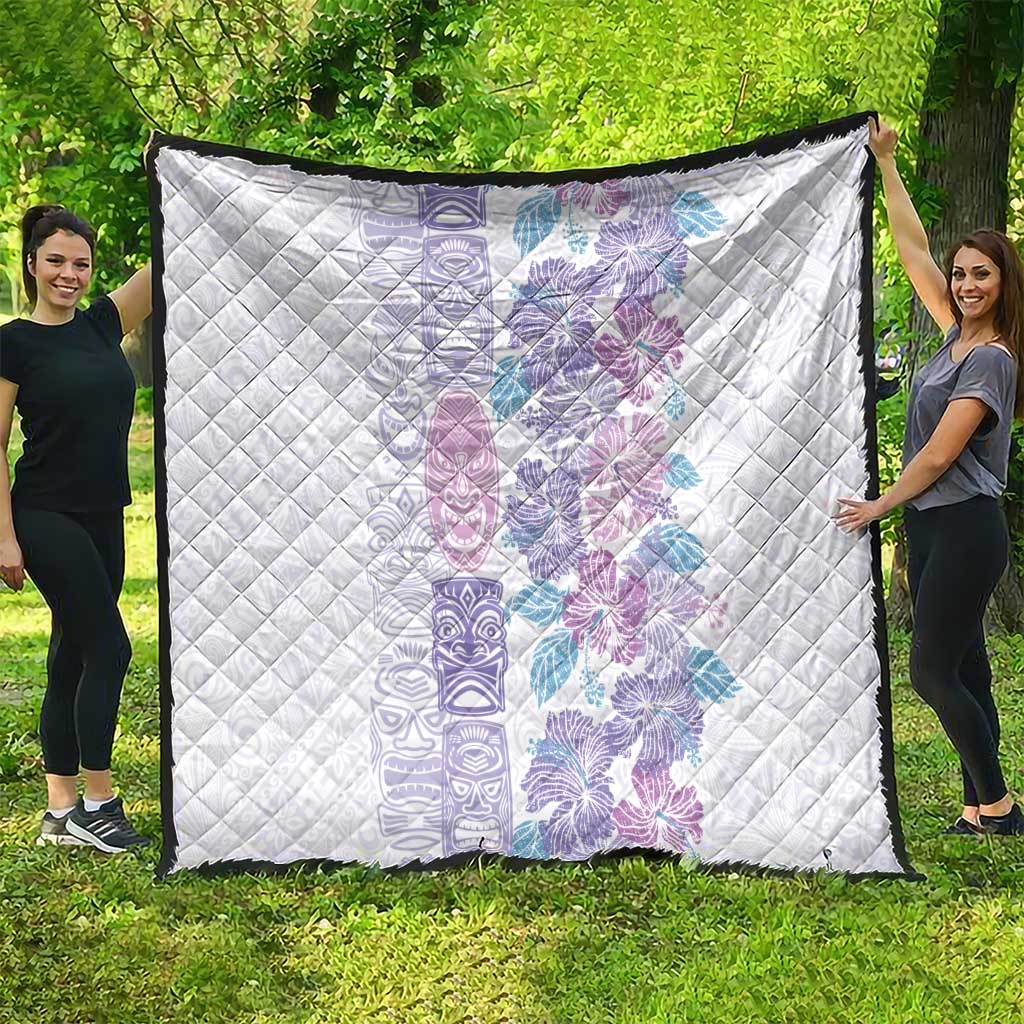 Christmas Aloha Hawaii Tiki Quilt Hibiscus Winter Colors - Polynesian Pride