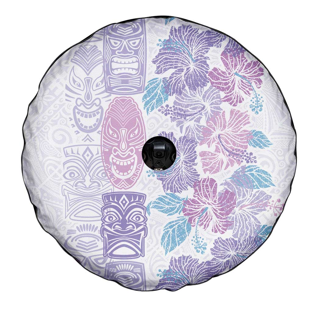 Christmas Aloha Hawaii Tiki Spare Tire Cover Hibiscus Winter Colors - Polynesian Pride