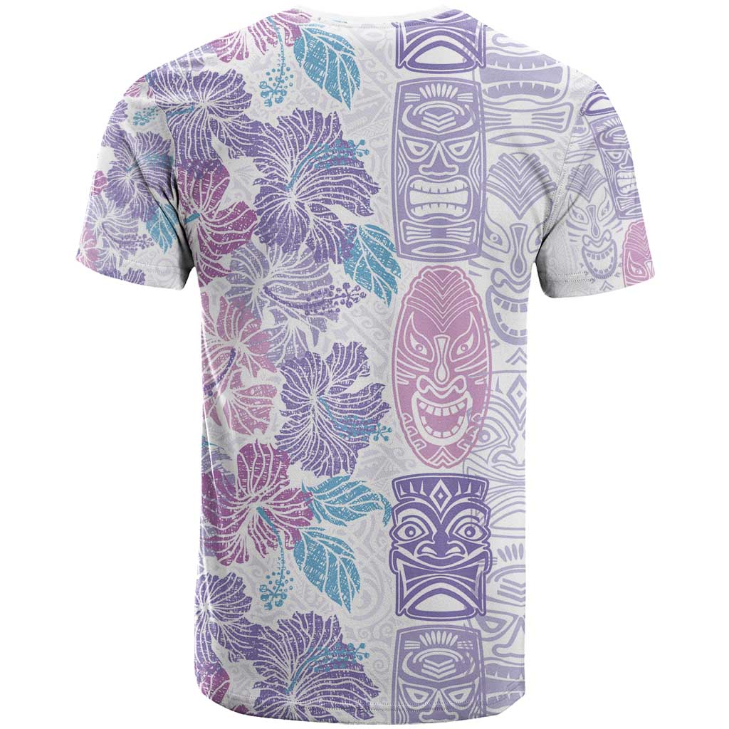 Christmas Aloha Hawaii Tiki T Shirt Hibiscus Winter Colors - Polynesian Pride