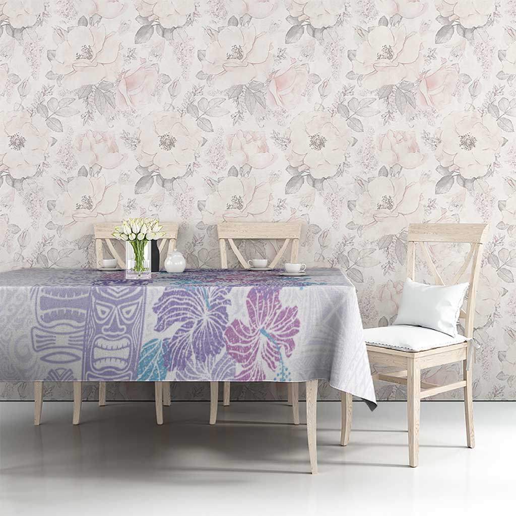 Christmas Aloha Hawaii Tiki Tablecloth Hibiscus Winter Colors - Polynesian Pride