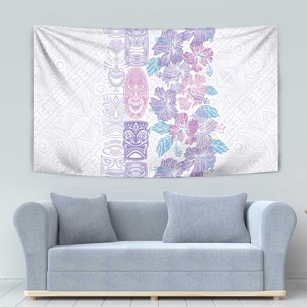 Christmas Aloha Hawaii Tiki Tapestry Hibiscus Winter Colors - Polynesian Pride