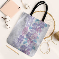 Christmas Aloha Hawaii Tiki Tote Bag Hibiscus Winter Colors - Polynesian Pride