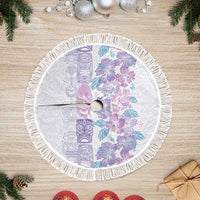 Christmas Aloha Hawaii Tiki Tree Skirt Hibiscus Winter Colors - Polynesian Pride