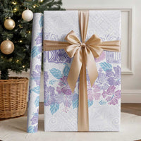 Christmas Aloha Hawaii Tiki Wrapping Paper Hibiscus Winter Colors