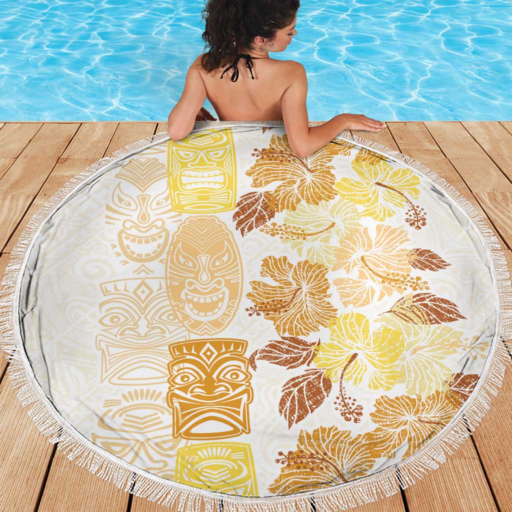 Christmas Aloha Hawaii Tiki Beach Blanket Hibiscus Autumn Colors - Polynesian Pride