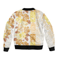 Christmas Aloha Hawaii Tiki Bomber Jacket Hibiscus Autumn Colors - Polynesian Pride