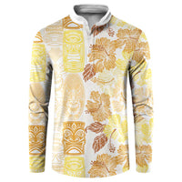 Christmas Aloha Hawaii Tiki Button Sweatshirt Hibiscus Autumn Colors - Polynesian Pride