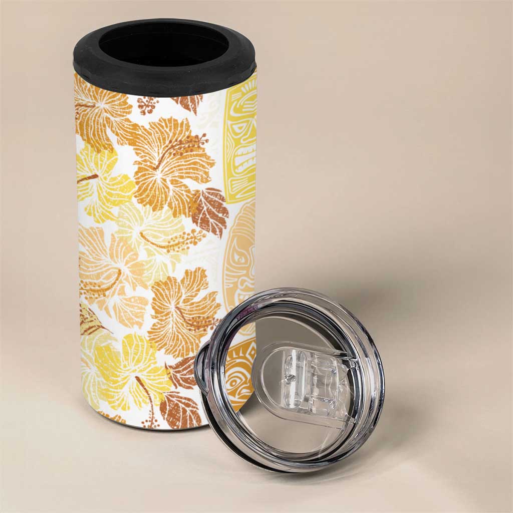 Christmas Aloha Hawaii Tiki 4 in 1 Can Cooler Tumbler Hibiscus Autumn Colors - Polynesian Pride