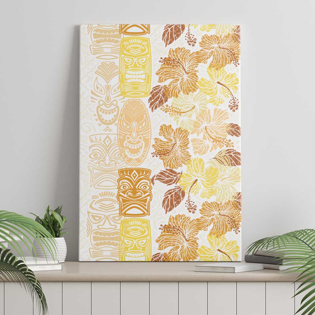 Christmas Aloha Hawaii Tiki Canvas Wall Art Hibiscus Autumn Colors - Polynesian Pride