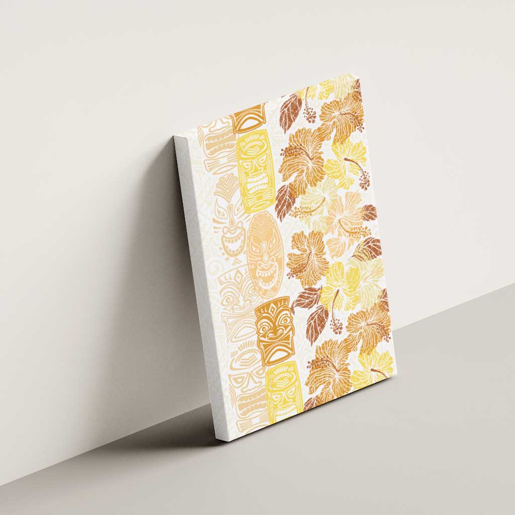 Christmas Aloha Hawaii Tiki Canvas Wall Art Hibiscus Autumn Colors - Polynesian Pride