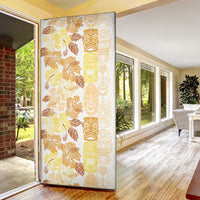Christmas Aloha Hawaii Tiki Door Cover Hibiscus Autumn Colors - Polynesian Pride