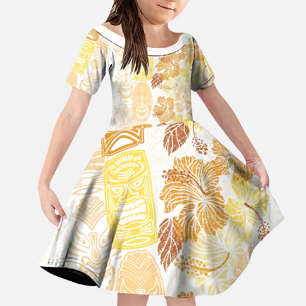 Christmas Aloha Hawaii Tiki Family Matching Summer Maxi Dress and Hawaiian Shirt Hibiscus Autumn Colors - Polynesian Pride