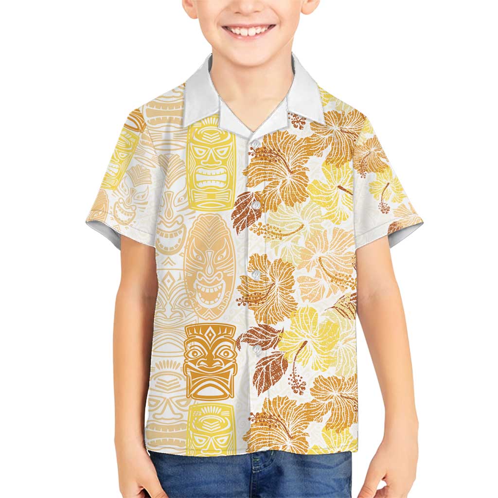 Christmas Aloha Hawaii Tiki Family Matching Summer Maxi Dress and Hawaiian Shirt Hibiscus Autumn Colors - Polynesian Pride