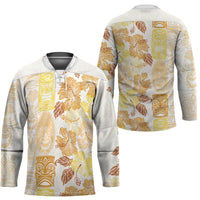 Christmas Aloha Hawaii Tiki Hockey Jersey Hibiscus Autumn Colors - Polynesian Pride