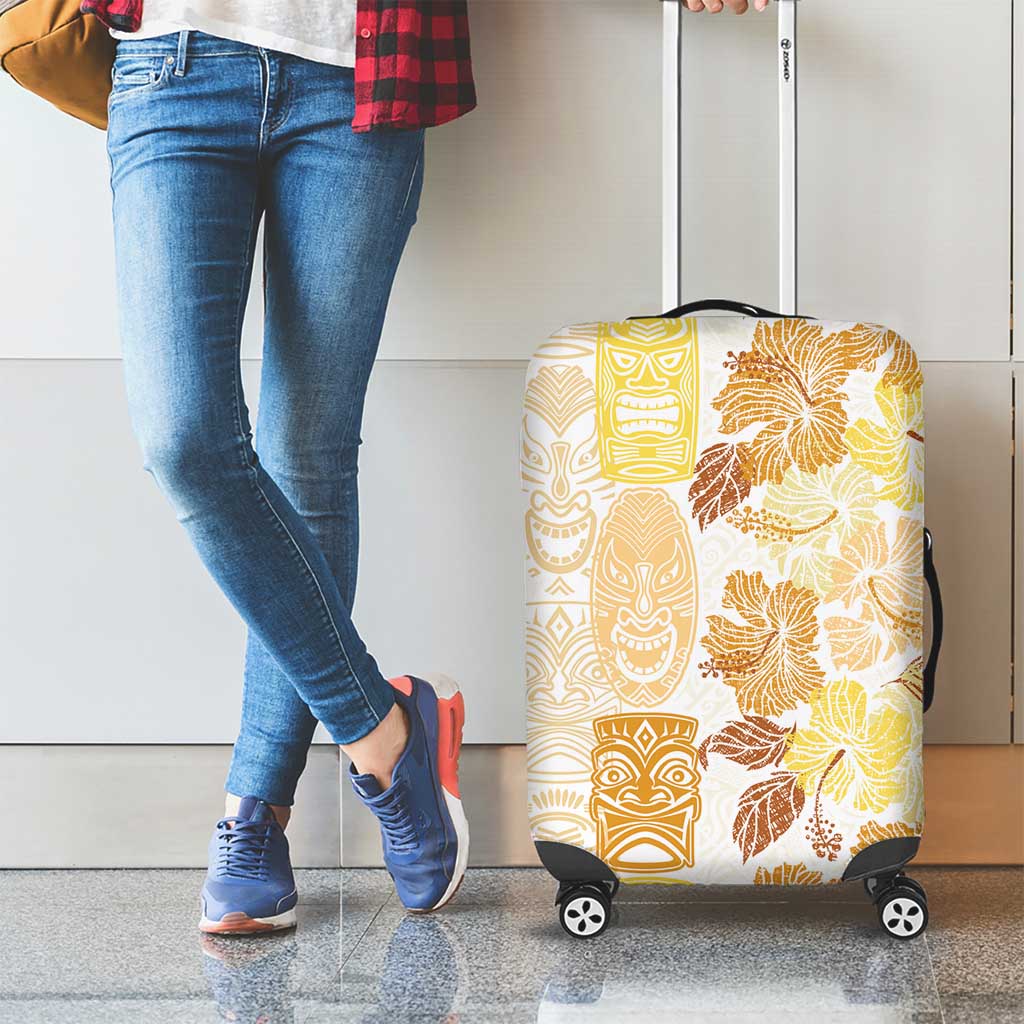 Christmas Aloha Hawaii Tiki Luggage Cover Hibiscus Autumn Colors - Polynesian Pride