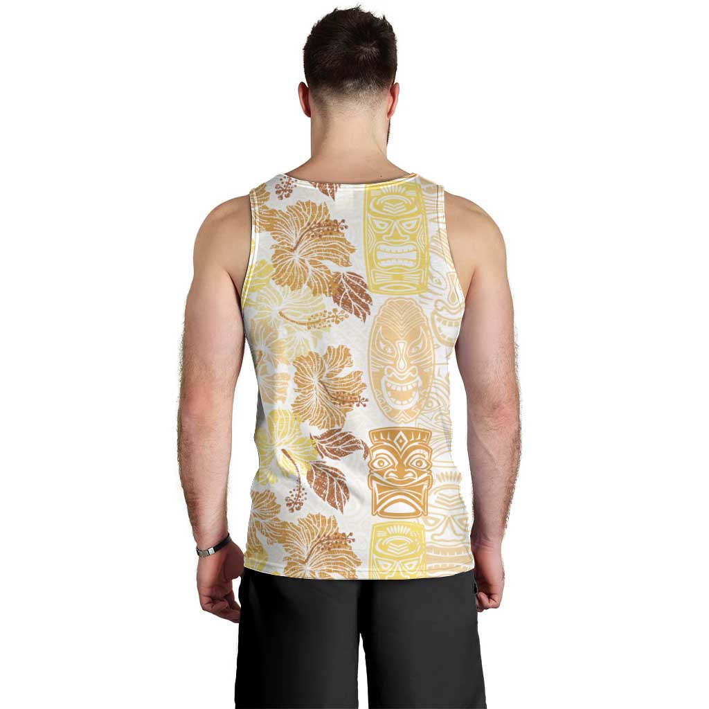 Christmas Aloha Hawaii Tiki Men Tank Top Hibiscus Autumn Colors - Polynesian Pride