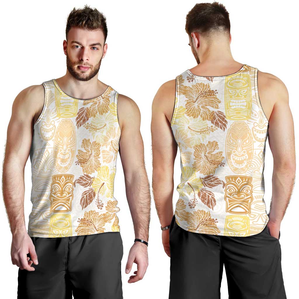 Christmas Aloha Hawaii Tiki Men Tank Top Hibiscus Autumn Colors - Polynesian Pride