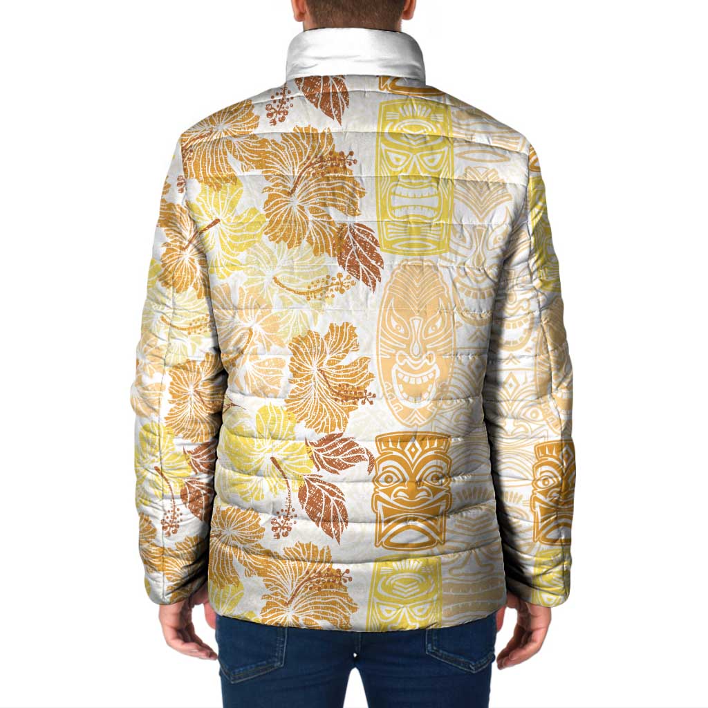 Christmas Aloha Hawaii Tiki Padded Jacket Hibiscus Autumn Colors - Polynesian Pride