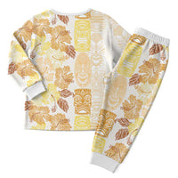 Christmas Aloha Hawaii Tiki Christmas Pajama Set Hibiscus Autumn Colors - Polynesian Pride