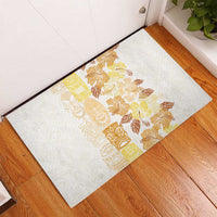 Christmas Aloha Hawaii Tiki Rubber Doormat Hibiscus Autumn Colors - Polynesian Pride