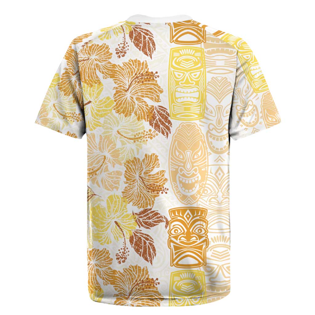 Christmas Aloha Hawaii Tiki Rugby Jersey Hibiscus Autumn Colors - Polynesian Pride