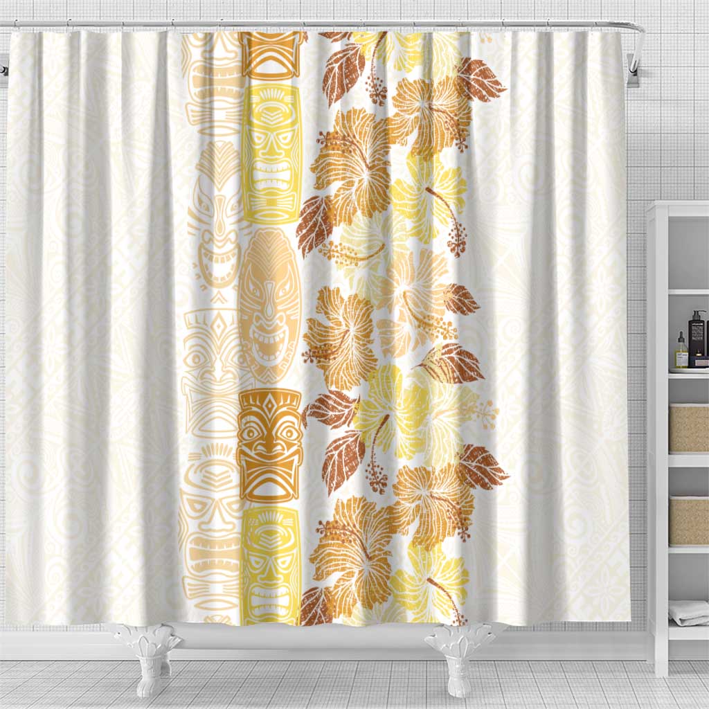 Christmas Aloha Hawaii Tiki Shower Curtain Hibiscus Autumn Colors - Polynesian Pride