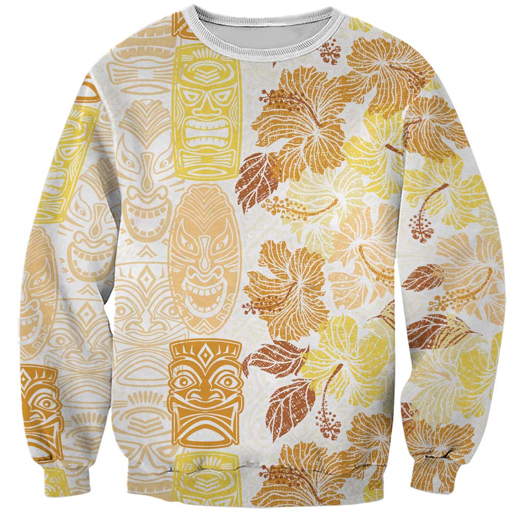 Christmas Aloha Hawaii Tiki Sweatshirt Hibiscus Autumn Colors - Polynesian Pride