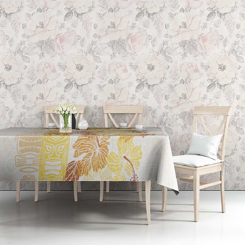 Christmas Aloha Hawaii Tiki Tablecloth Hibiscus Autumn Colors - Polynesian Pride