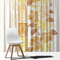 Christmas Aloha Hawaii Tiki Window Curtain Hibiscus Autumn Colors - Polynesian Pride