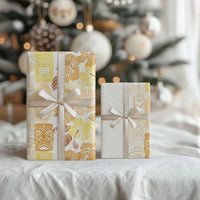 Christmas Aloha Hawaii Tiki Wrapping Paper Hibiscus Autumn Colors