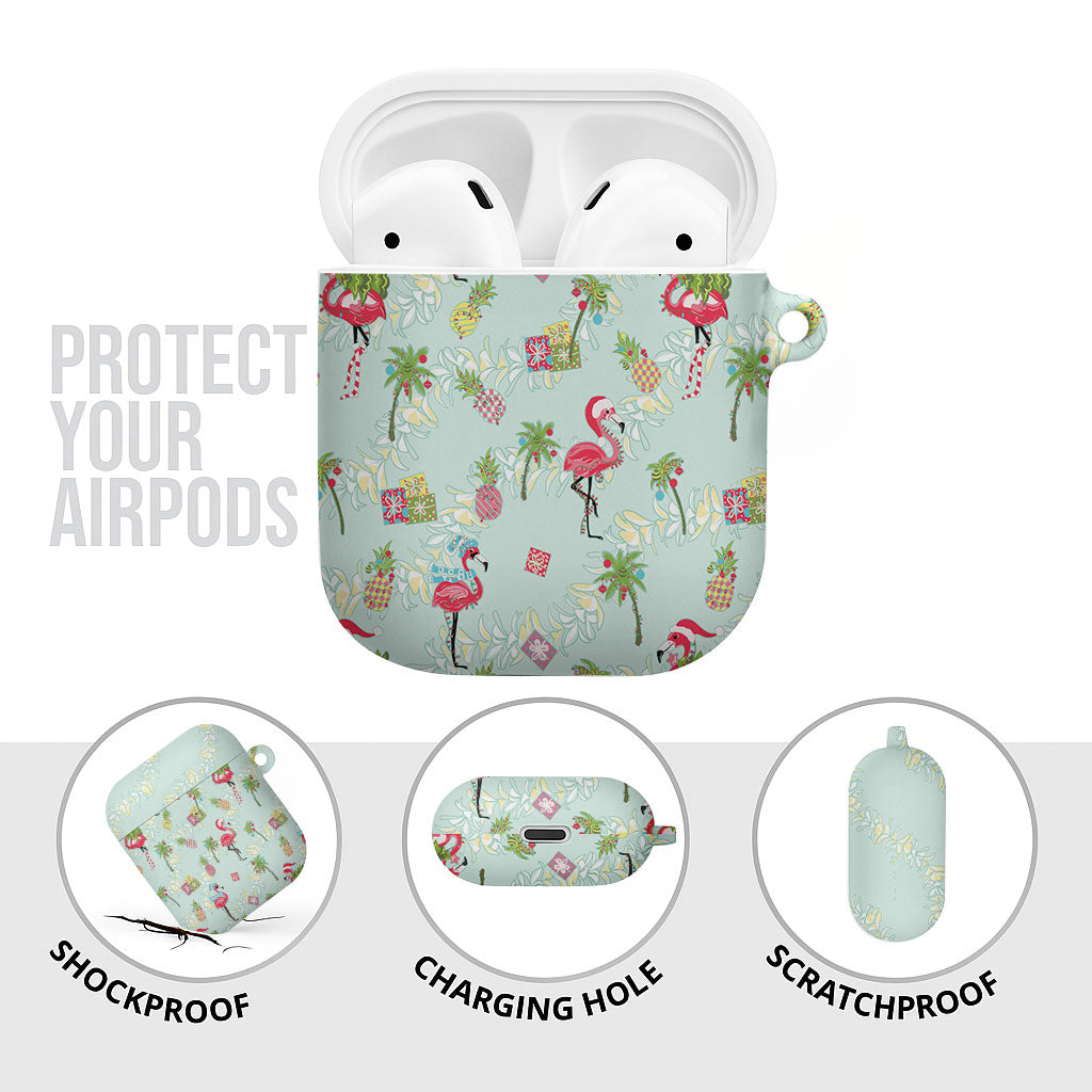 Aloha Hawaii Christmas Seamless AirPods Case Plumeria Lei LT7 - Polynesian Pride