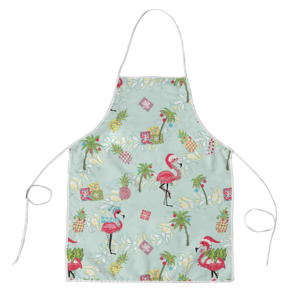 Aloha Hawaii Christmas Seamless Apron Plumeria Lei LT7 Cerulean - Polynesian Pride