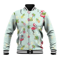 Aloha Hawaii Christmas Seamless Baseball Jacket Plumeria Lei LT7 Unisex Cerulean - Polynesian Pride