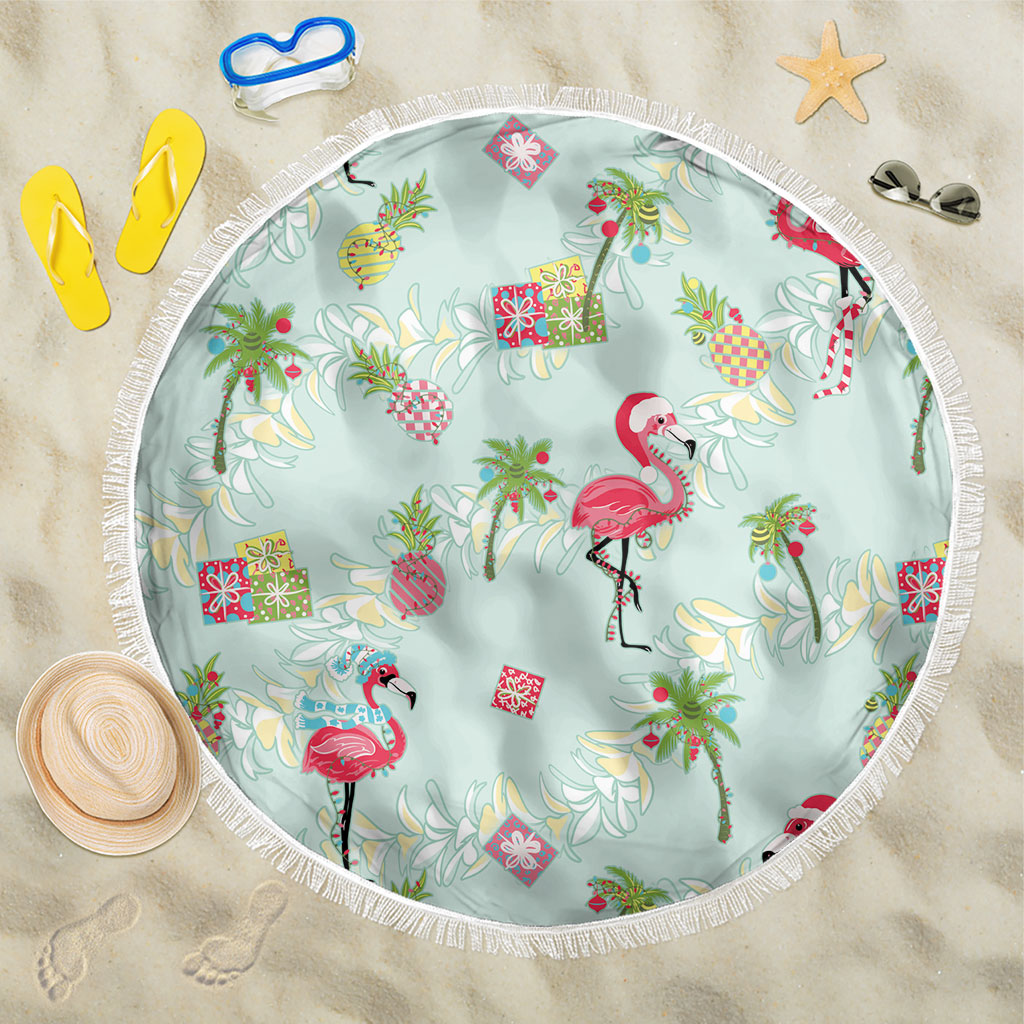 Aloha Hawaii Christmas Seamless Beach Blanket Plumeria Lei LT7 One Size 150cm Cerulean - Polynesian Pride